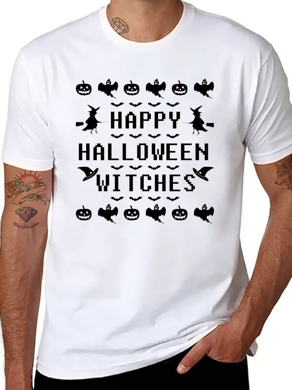 HAPPY HALLOWEEN 1C.png Unisex Casual T-Shirt – Clean Design For Daily Comfort