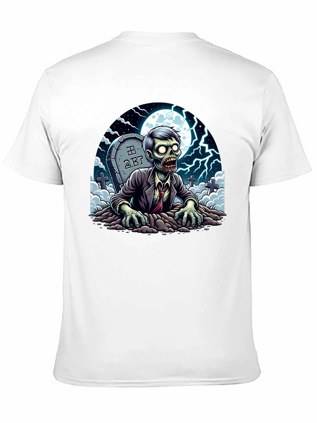 Happy Halloween Zombie Rising From Grave Relaxed Everyday Tee – Lightweight And Durable Cotton