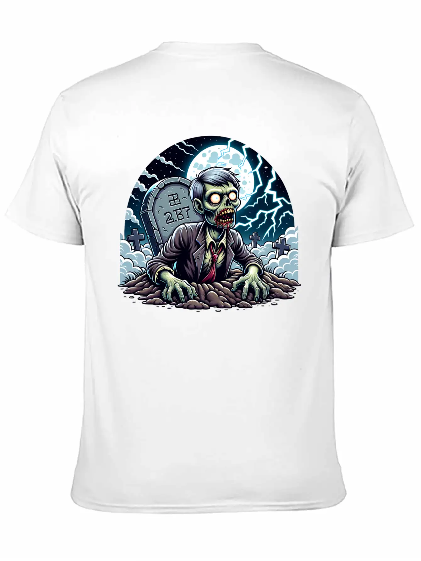 Happy Halloween Zombie Rising From Grave Relaxed Everyday Tee – Lightweight And Durable Cotton