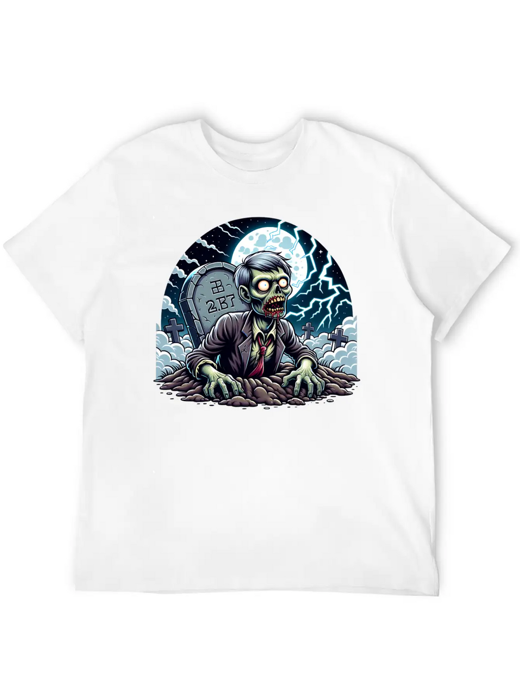 Happy Halloween Zombie Rising From Grave Relaxed Everyday Tee – Lightweight And Durable Cotton