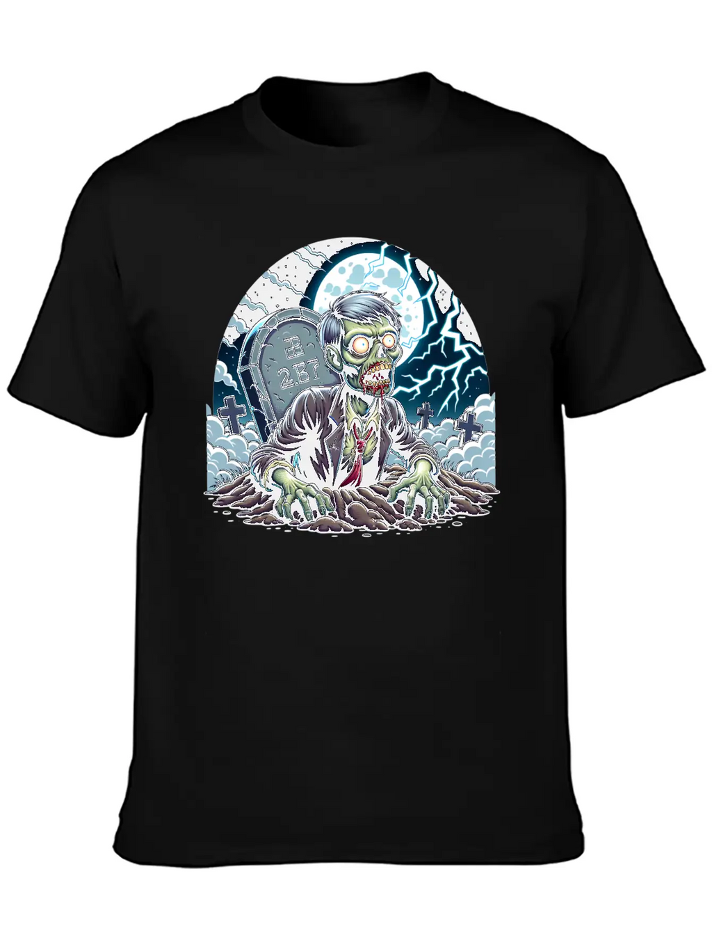 Happy Halloween Zombie Rising From Grave Relaxed Everyday Tee – Lightweight And Durable Cotton