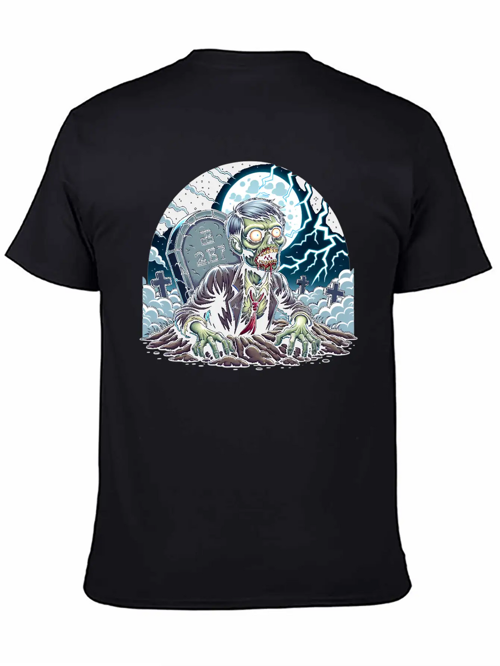 Happy Halloween Zombie Rising From Grave Relaxed Everyday Tee – Lightweight And Durable Cotton