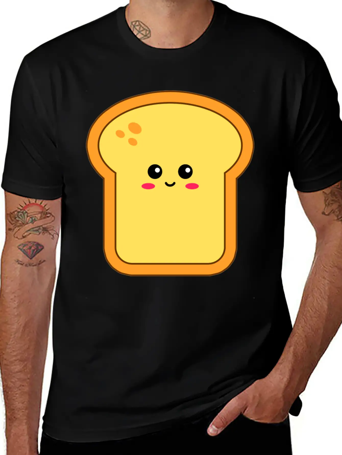 Happy Kawaii Bread Timeless Short Sleeve Tee – Comfy And Minimalist Design