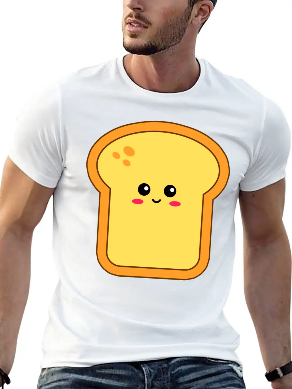 Happy Kawaii Bread Timeless Short Sleeve Tee – Comfy And Minimalist Design