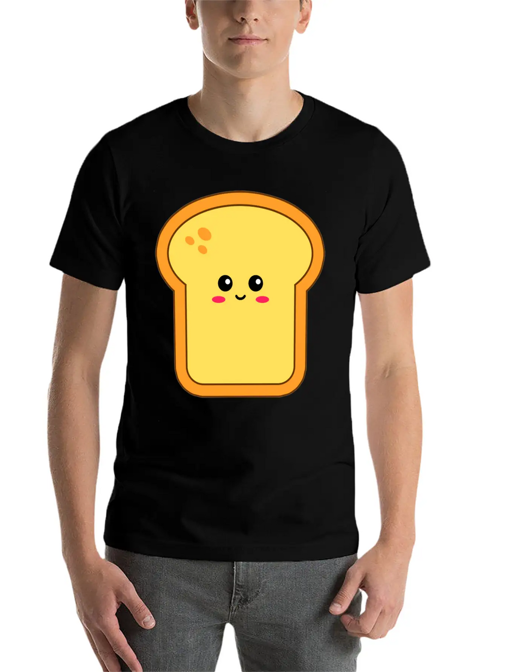 Happy Kawaii Bread Timeless Short Sleeve Tee – Comfy And Minimalist Design