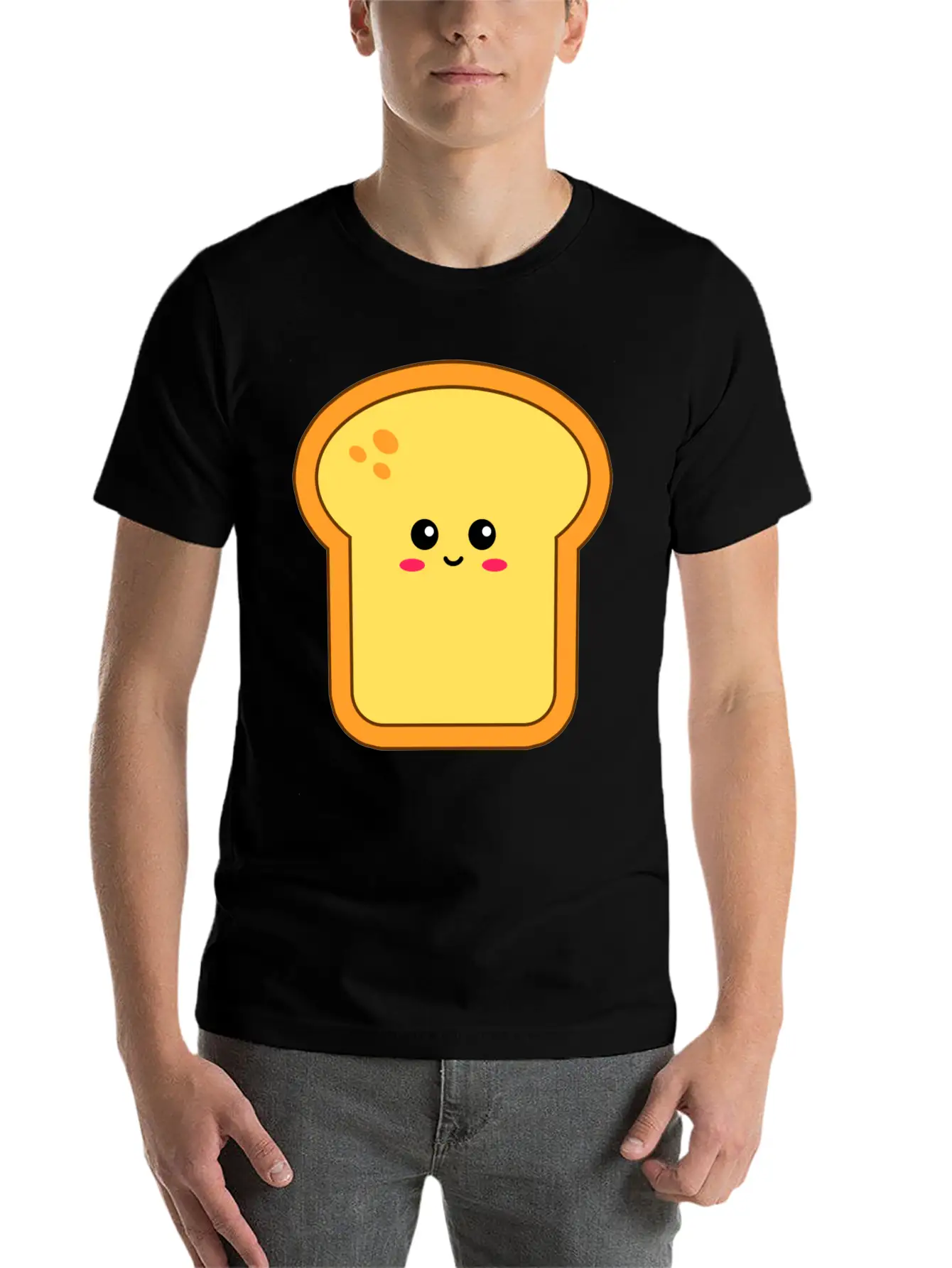 Happy Kawaii Bread Timeless Short Sleeve Tee – Comfy And Minimalist Design