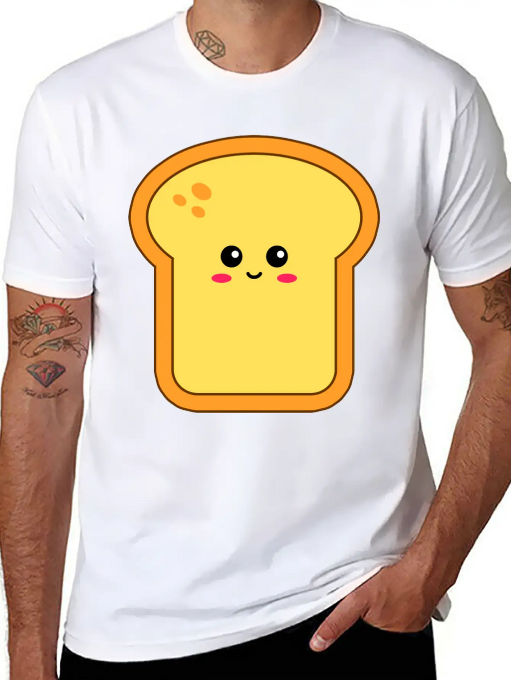 Happy Kawaii Bread Timeless Short Sleeve Tee – Comfy And Minimalist Design