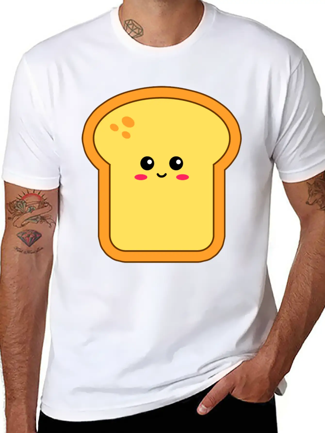 Happy Kawaii Bread Timeless Short Sleeve Tee – Comfy And Minimalist Design