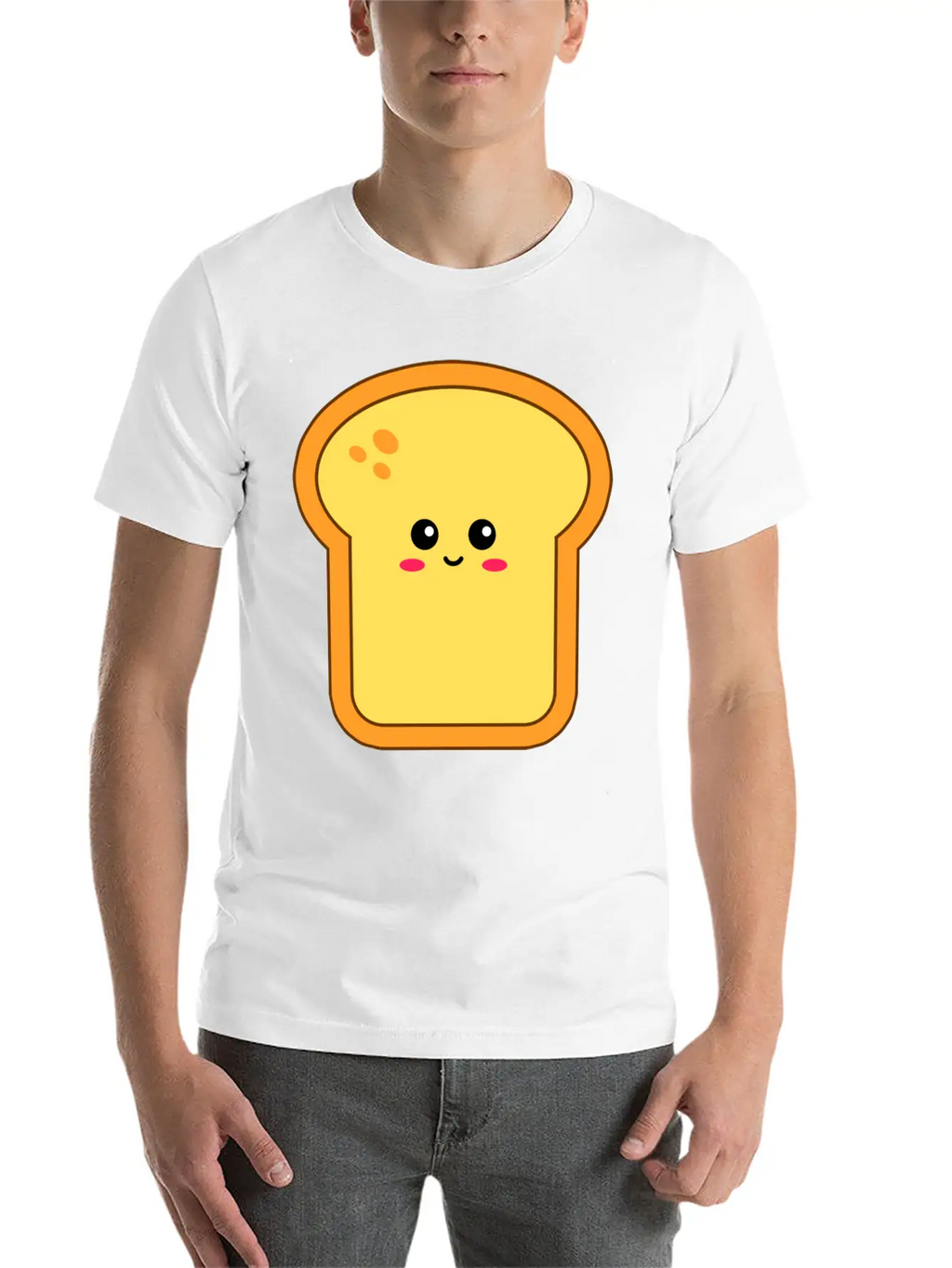 Happy Kawaii Bread Timeless Short Sleeve Tee – Comfy And Minimalist Design