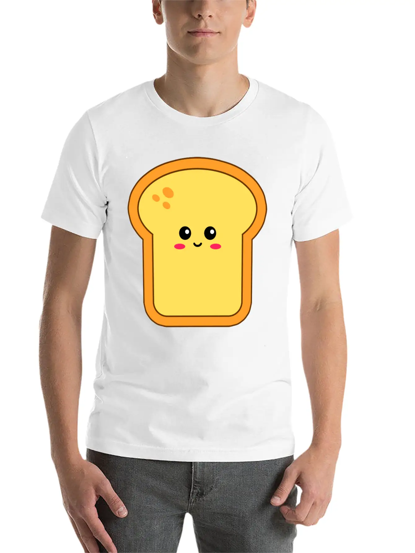 Happy Kawaii Bread Timeless Short Sleeve Tee – Comfy And Minimalist Design