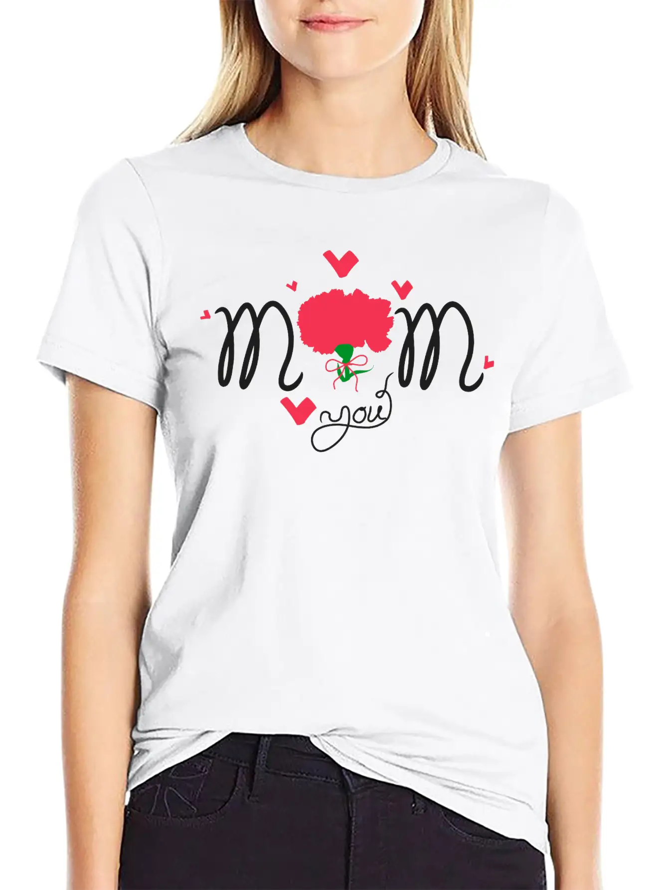 Happy Mother's Day Lettering Basic Graphic T-Shirt – Daily Comfort In Soft Cotton
