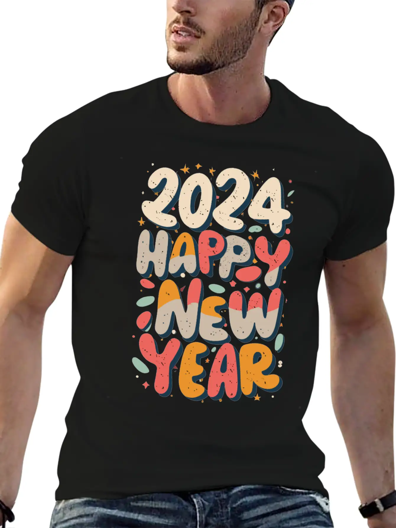 Happy New Year 2024 Silvester Party Outfit Unisex Casual T-Shirt – Clean Design For Daily Comfort