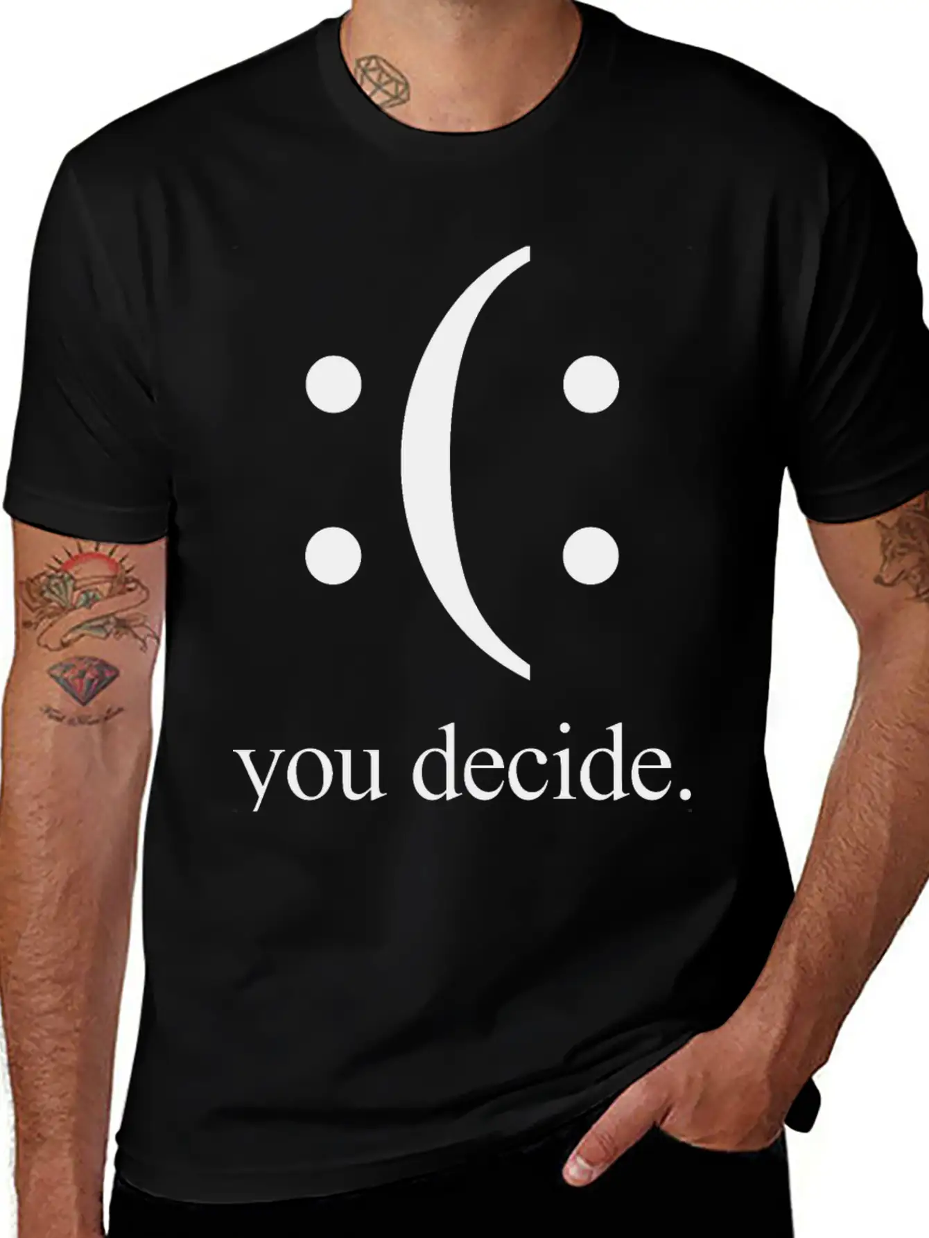 Happy Or Sad You Decide Black Breathable Soft Cotton T-Shirt – Timeless Casual Look