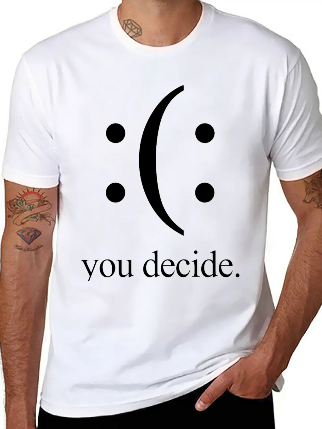 Happy Or Sad You Decide Black Breathable Soft Cotton T-Shirt – Timeless Casual Look