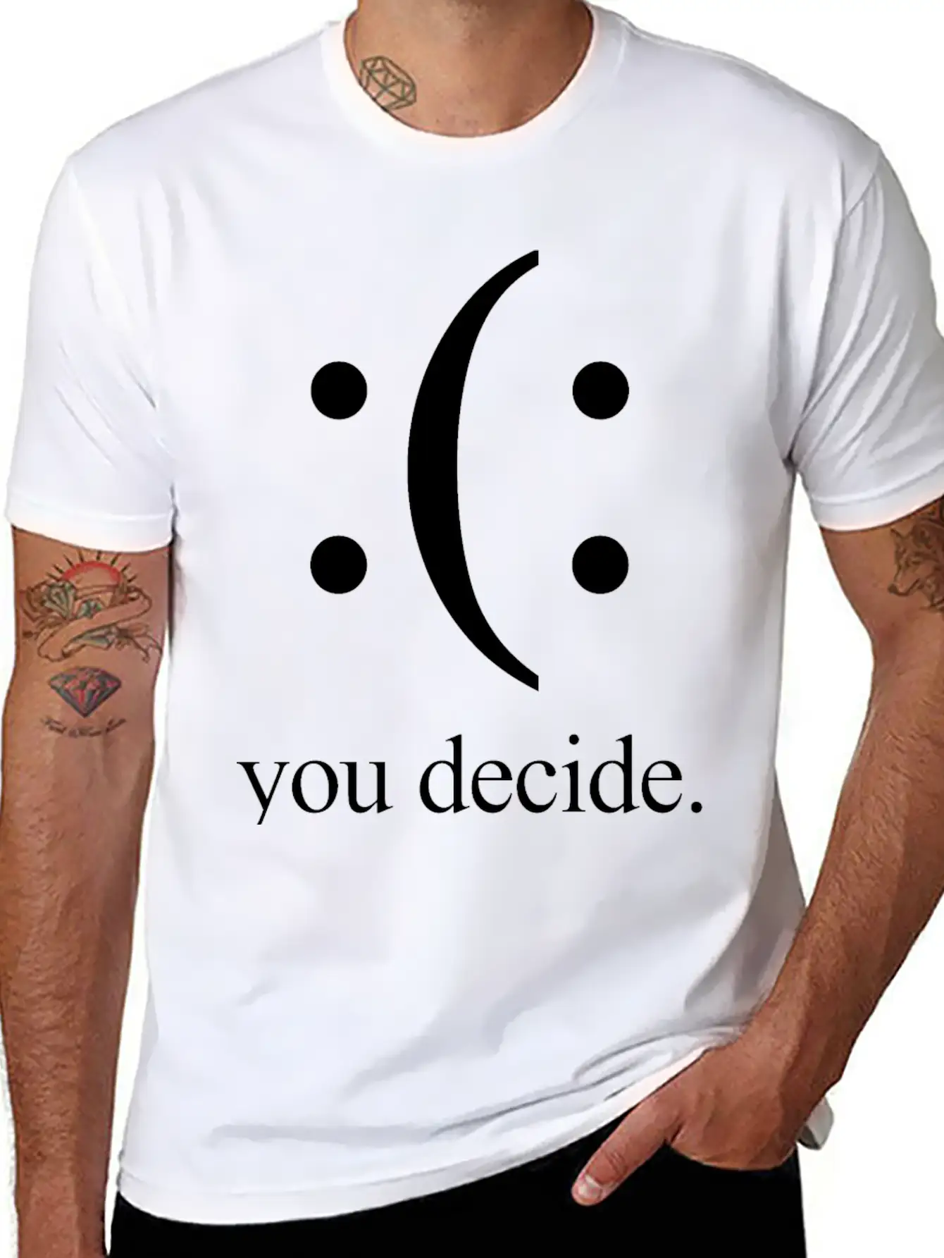 Happy Or Sad You Decide Black Breathable Soft Cotton T-Shirt – Timeless Casual Look
