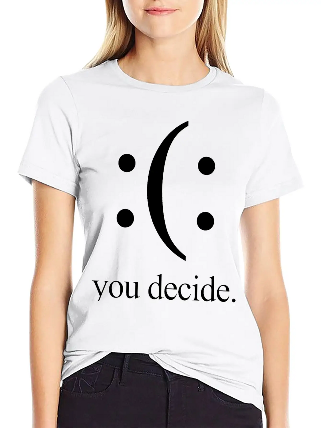Happy Or Sad You Decide Black Breathable Soft Cotton T-Shirt – Timeless Casual Look