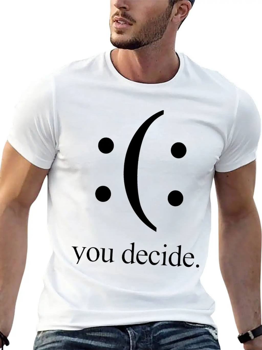 Happy Or Sad You Decide Black Breathable Soft Cotton T-Shirt – Timeless Casual Look
