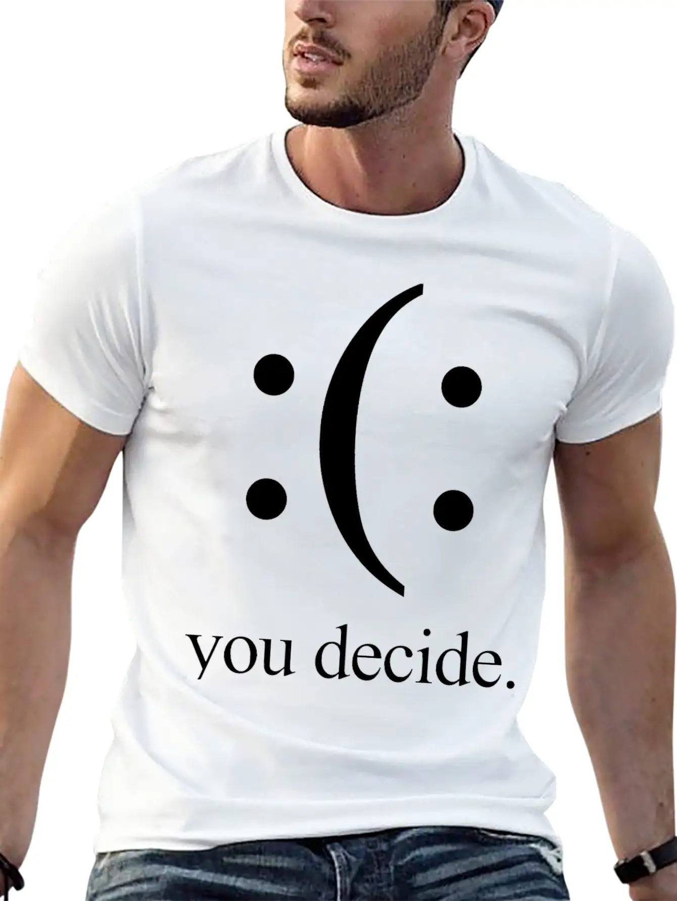 Happy Or Sad You Decide Black Breathable Soft Cotton T-Shirt – Timeless Casual Look