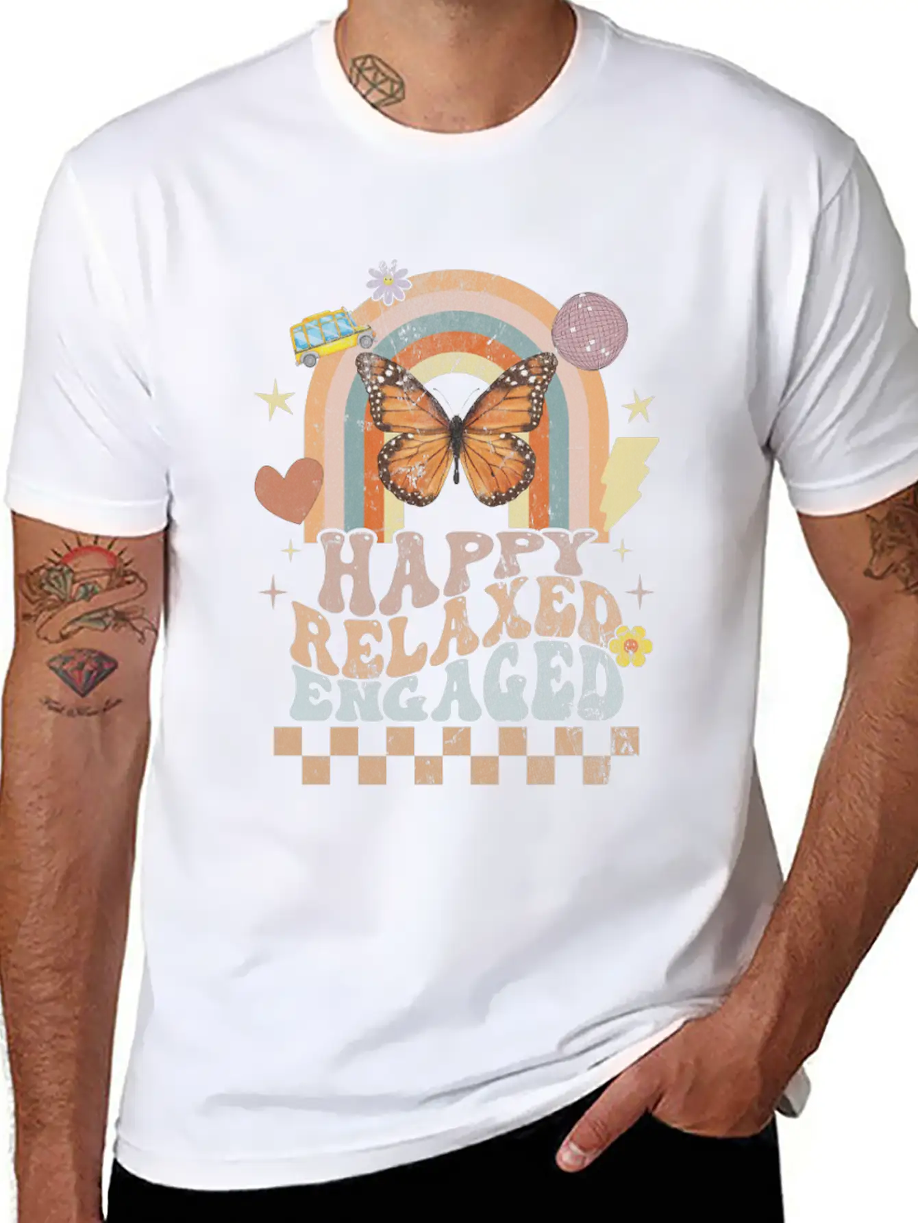 Happy Relaxed Engaged Aba Behavior Analyst Special Basic Graphic T-Shirt – Daily Comfort In Soft Cotton