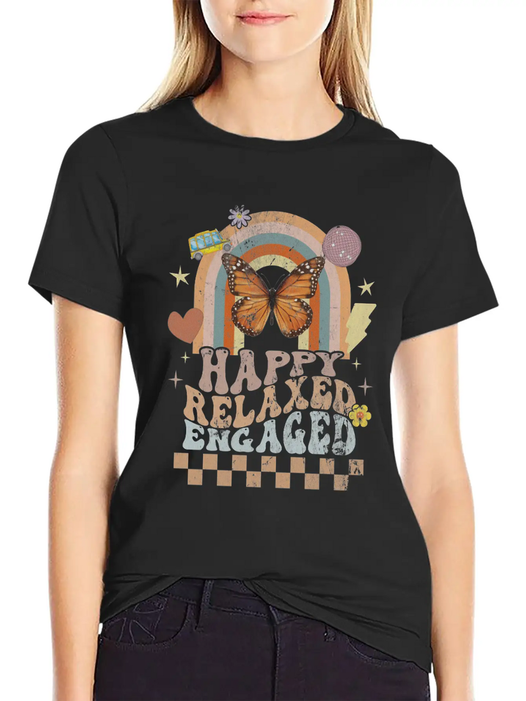 Happy Relaxed Engaged Aba Behavior Analyst Special Basic Graphic T-Shirt – Daily Comfort In Soft Cotton
