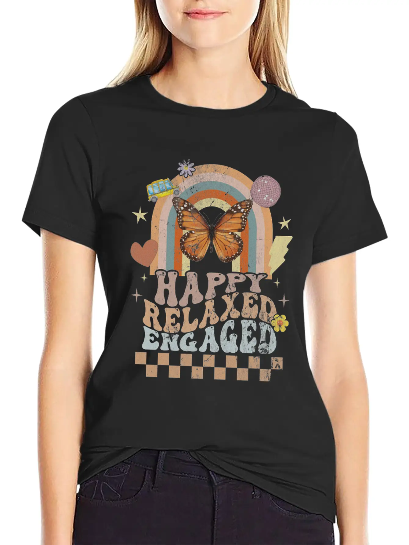 Happy Relaxed Engaged Aba Behavior Analyst Special Basic Graphic T-Shirt – Daily Comfort In Soft Cotton