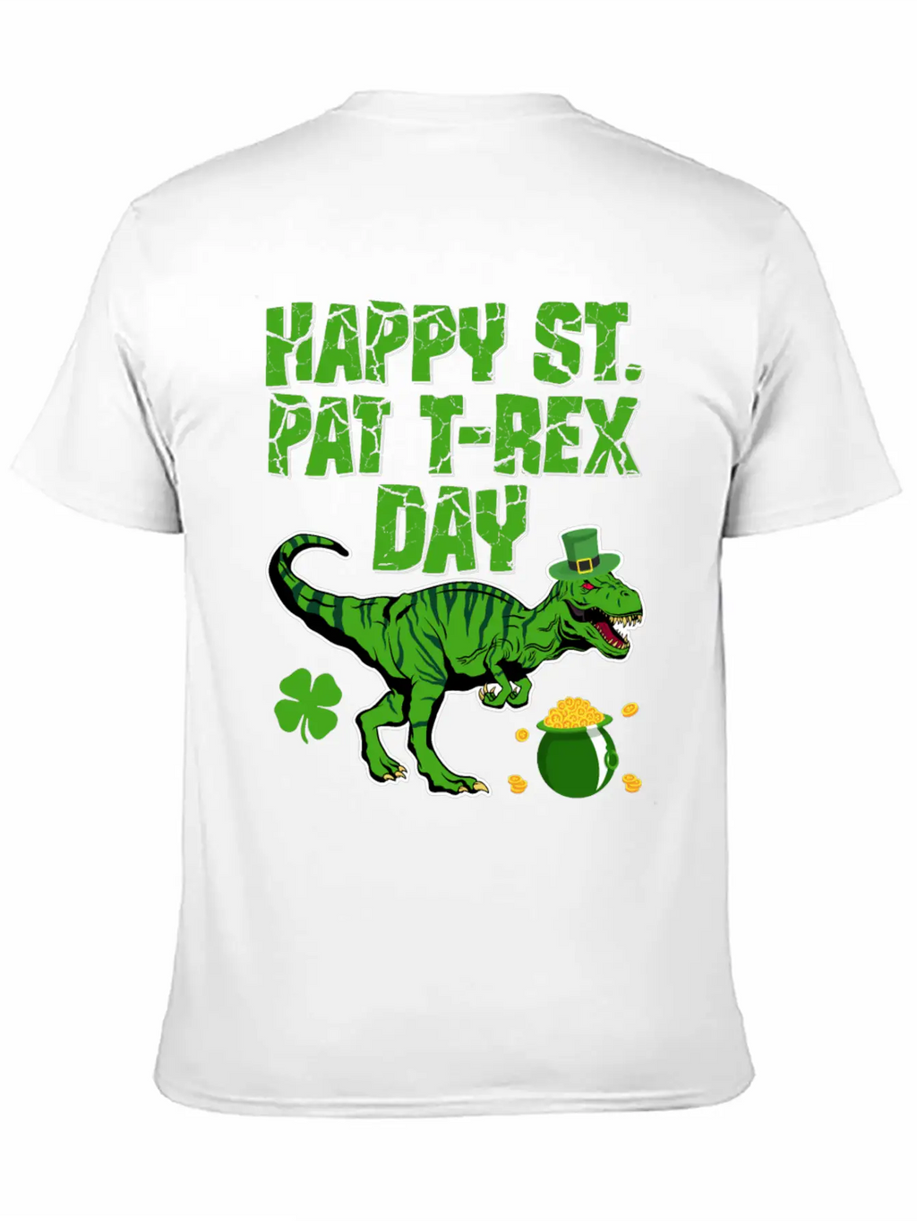 Happy St Pat T-Rex Day Dinosaur Shamrock St Timeless Short Sleeve Tee – Comfy And Minimalist Design