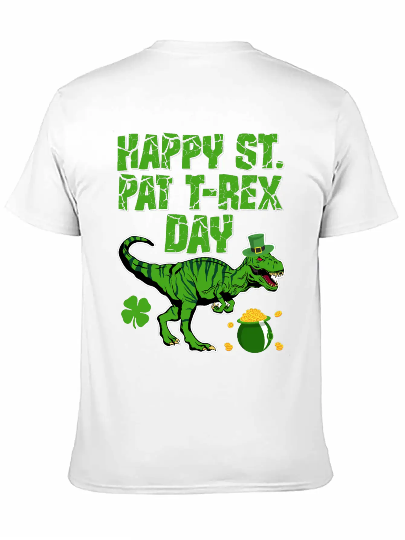 Happy St Pat T-Rex Day Dinosaur Shamrock St Timeless Short Sleeve Tee – Comfy And Minimalist Design