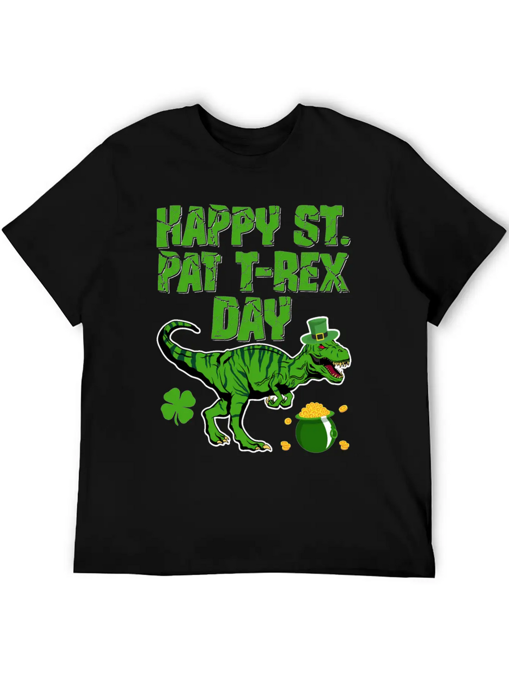 Happy St Pat T-Rex Day Dinosaur Shamrock St Timeless Short Sleeve Tee – Comfy And Minimalist Design