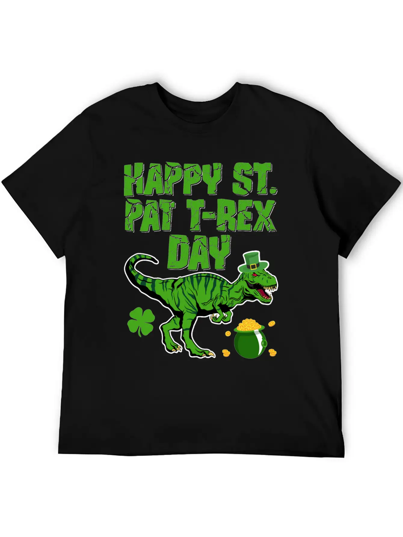Happy St Pat T-Rex Day Dinosaur Shamrock St Timeless Short Sleeve Tee – Comfy And Minimalist Design