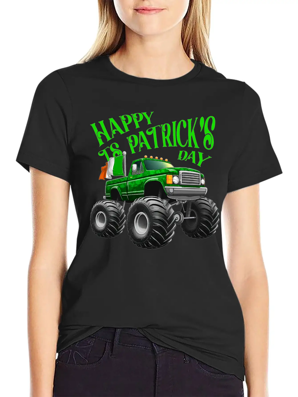 Happy St Patricks Day Toddler Lucky Monster Truck Classic Cotton Tee – Unisex Comfort For Any Season