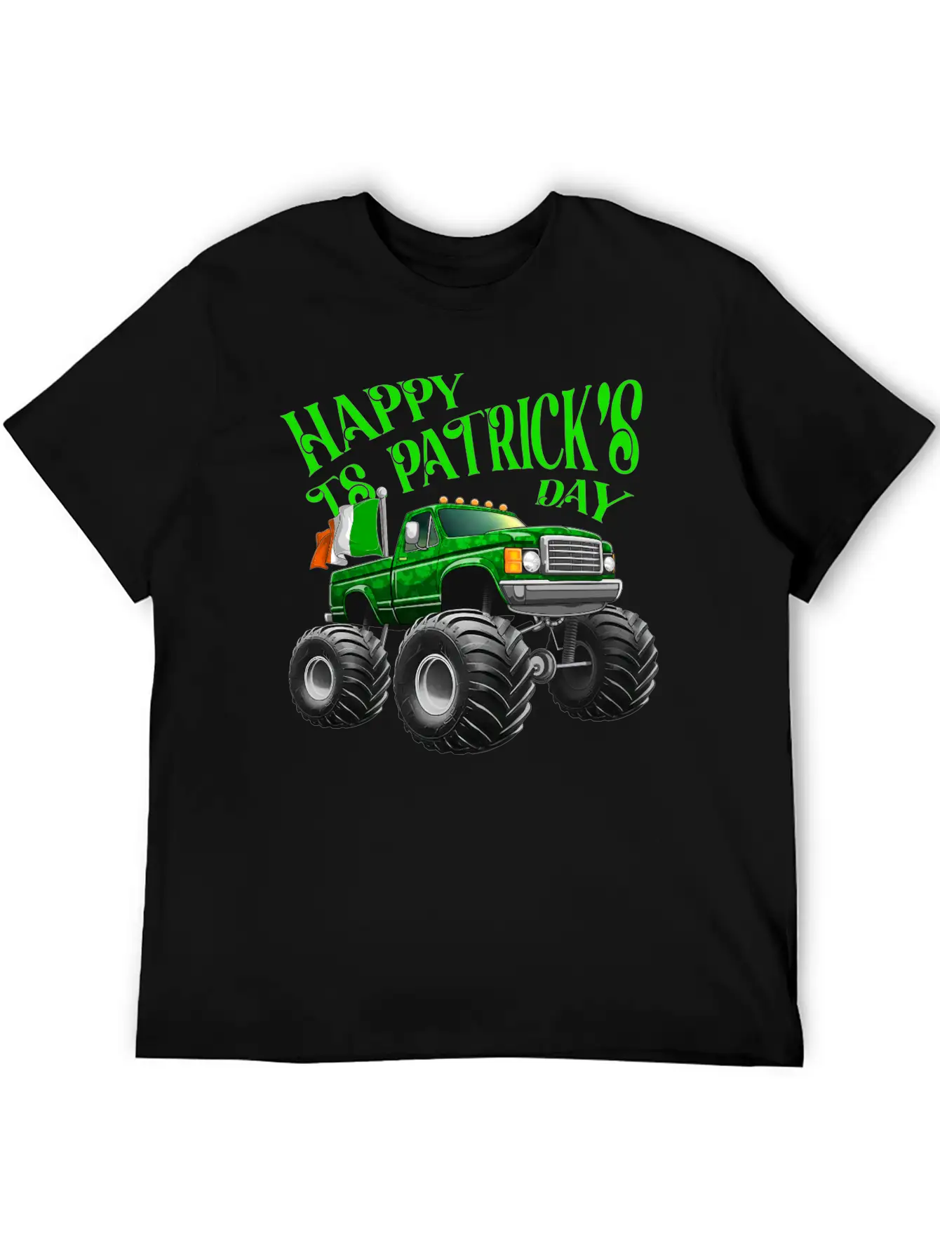 Happy St Patricks Day Toddler Lucky Monster Truck Classic Cotton Tee – Unisex Comfort For Any Season