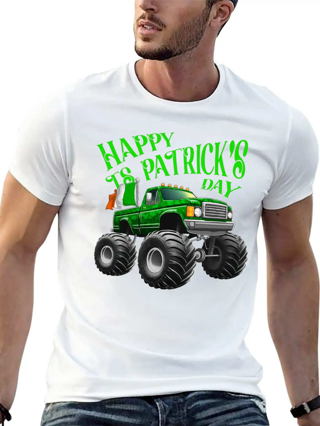 Happy St Patricks Day Toddler Lucky Monster Truck Classic Cotton Tee – Unisex Comfort For Any Season