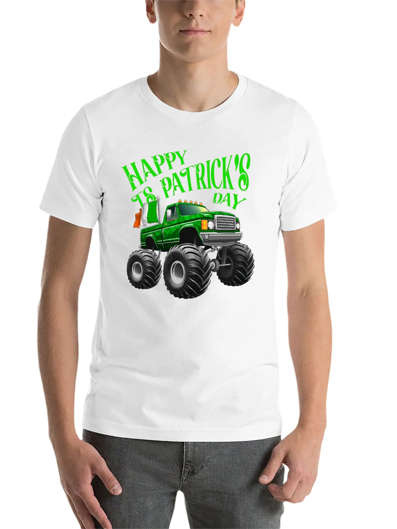 Happy St Patricks Day Toddler Lucky Monster Truck Classic Cotton Tee – Unisex Comfort For Any Season