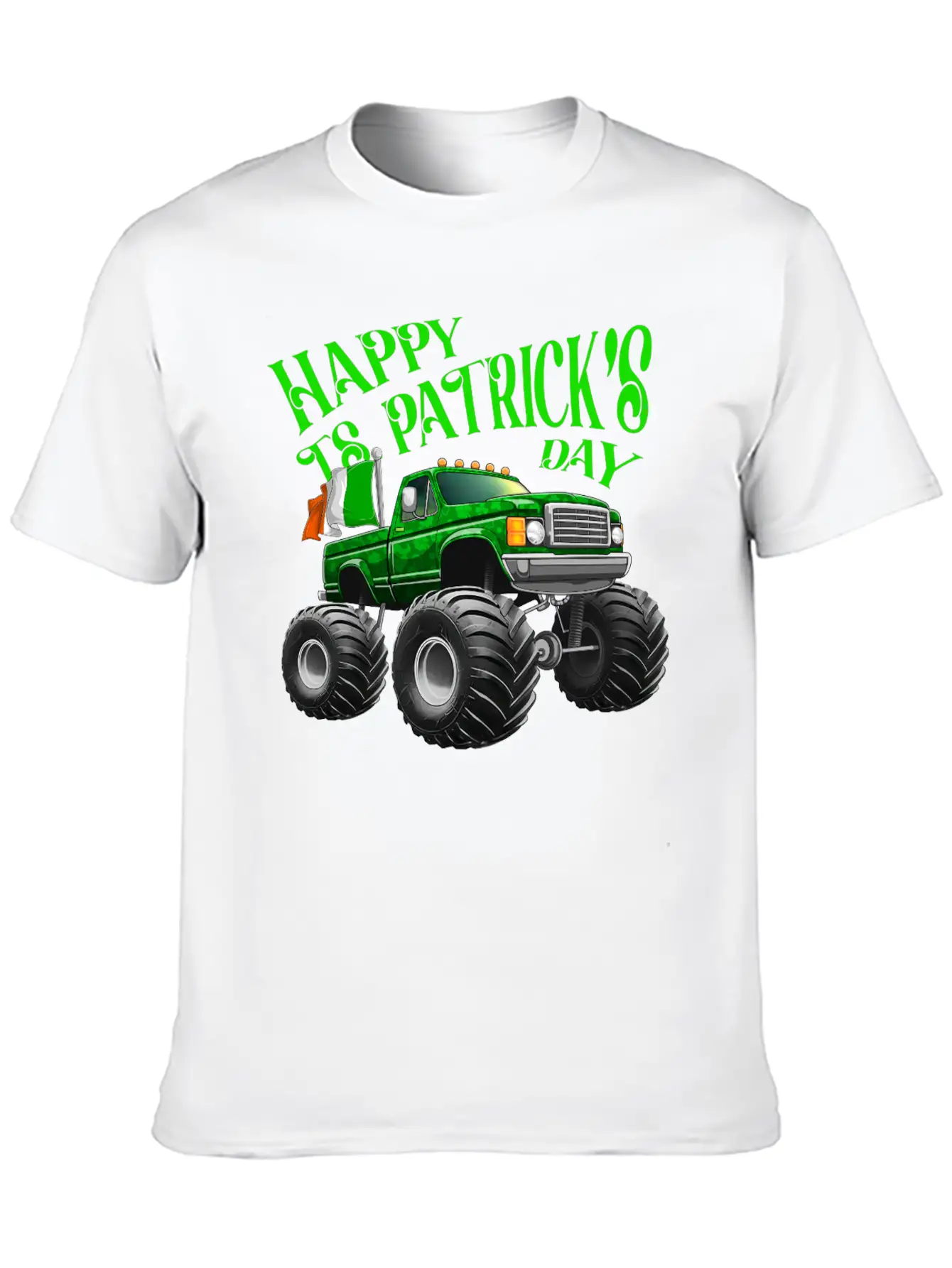 Happy St Patricks Day Toddler Lucky Monster Truck Classic Cotton Tee – Unisex Comfort For Any Season