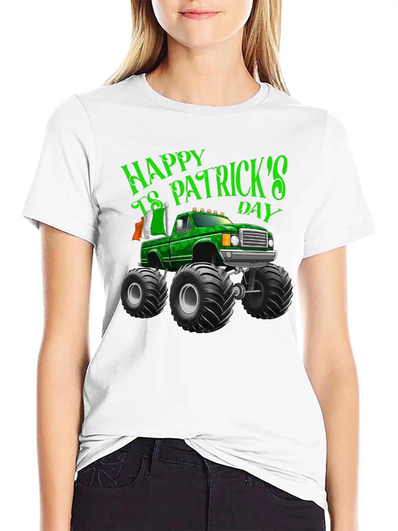 Happy St Patricks Day Toddler Lucky Monster Truck Classic Cotton Tee – Unisex Comfort For Any Season