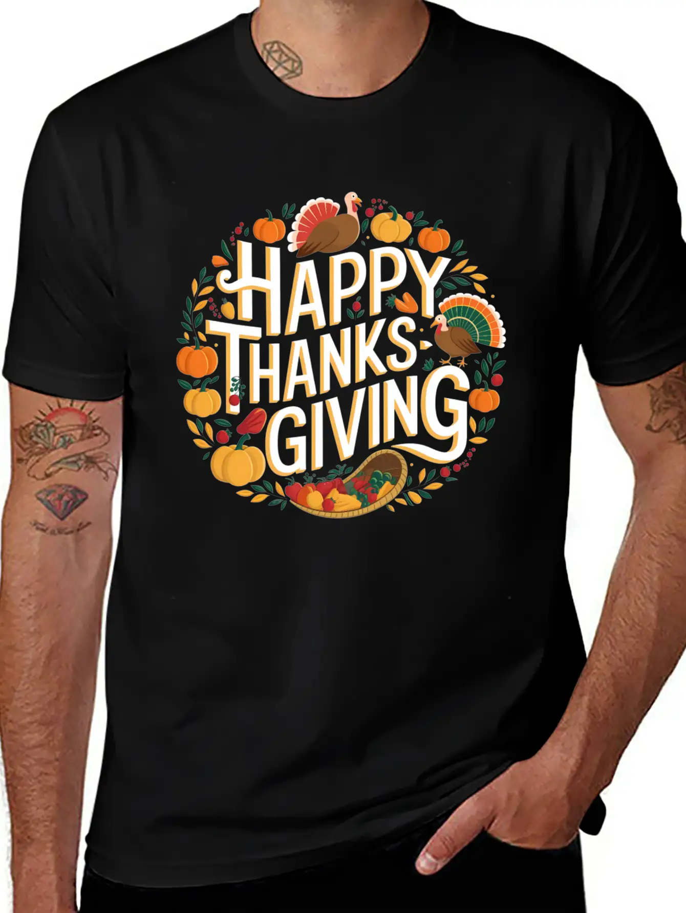 Happy Thanksgiving For Turkey Day Family Dinner Timeless Short Sleeve Tee – Comfy And Minimalist Design