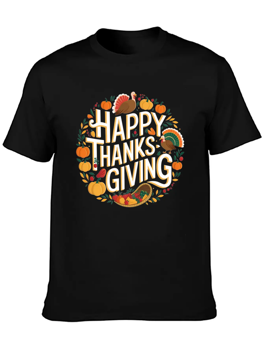 Happy Thanksgiving For Turkey Day Family Dinner Timeless Short Sleeve Tee – Comfy And Minimalist Design