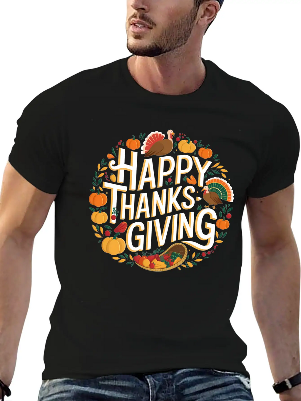 Happy Thanksgiving For Turkey Day Family Dinner Timeless Short Sleeve Tee – Comfy And Minimalist Design