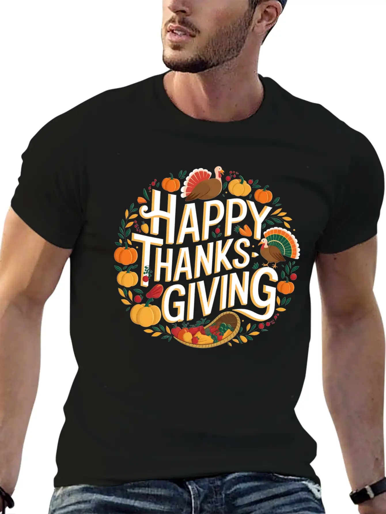 Happy Thanksgiving For Turkey Day Family Dinner Timeless Short Sleeve Tee – Comfy And Minimalist Design