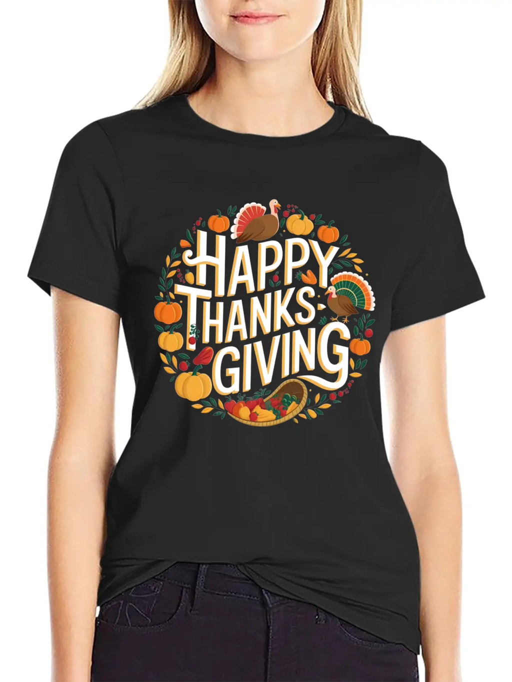 Happy Thanksgiving For Turkey Day Family Dinner Timeless Short Sleeve Tee – Comfy And Minimalist Design