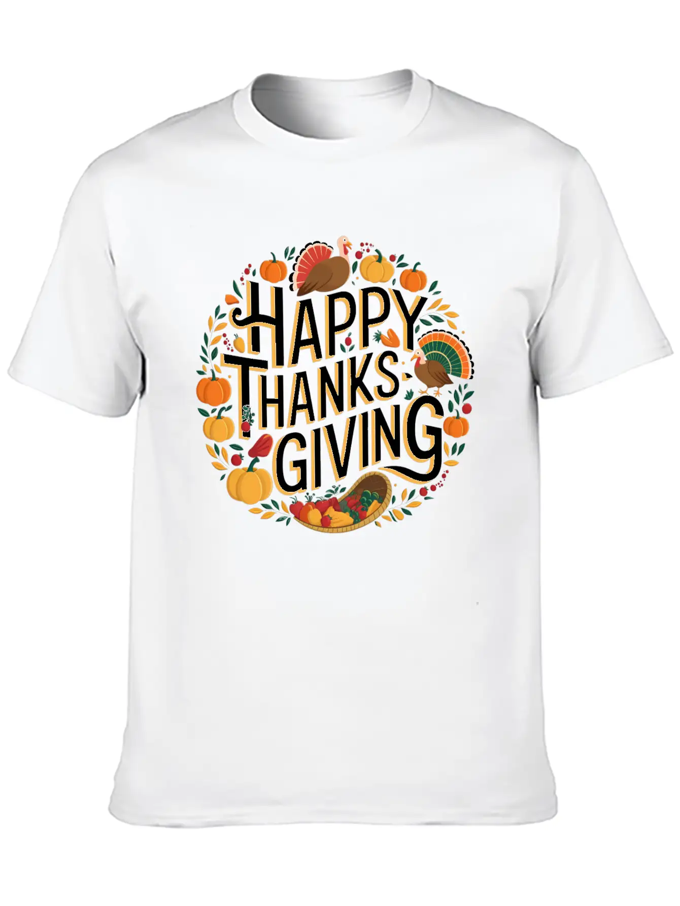 Happy Thanksgiving For Turkey Day Family Dinner Timeless Short Sleeve Tee – Comfy And Minimalist Design