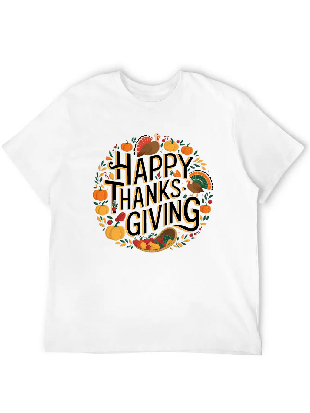 Happy Thanksgiving For Turkey Day Family Dinner Timeless Short Sleeve Tee – Comfy And Minimalist Design