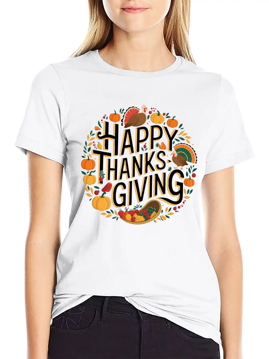 Happy Thanksgiving For Turkey Day Family Dinner Timeless Short Sleeve Tee – Comfy And Minimalist Design