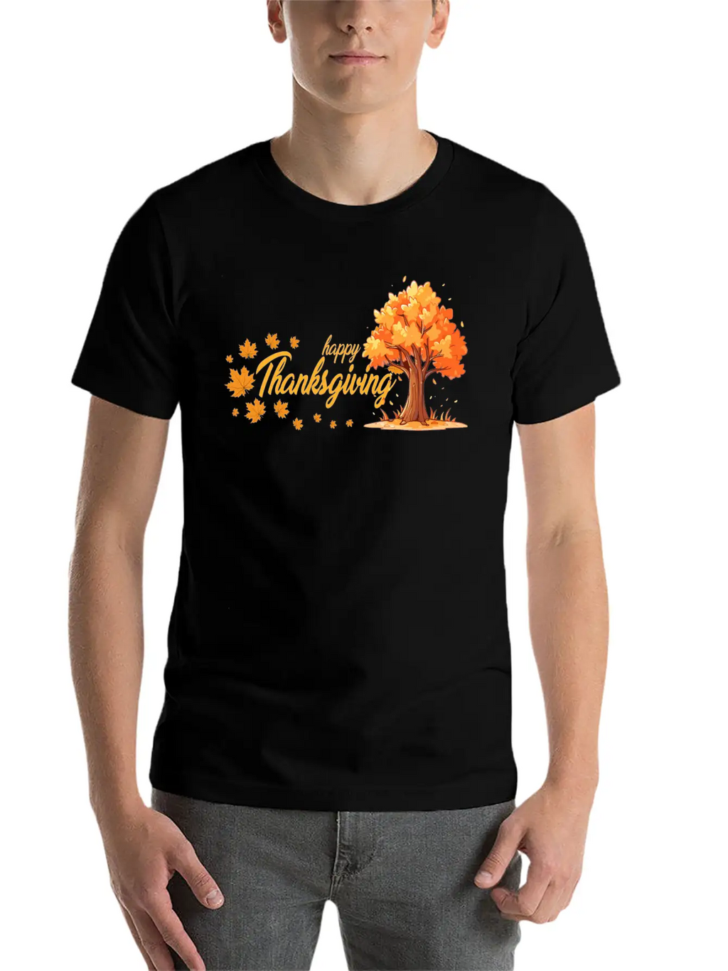 Happy Thanksgiving Unisex Casual T-Shirt – Clean Design For Daily Comfort