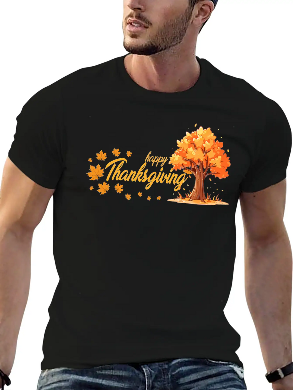 Happy Thanksgiving Unisex Casual T-Shirt – Clean Design For Daily Comfort