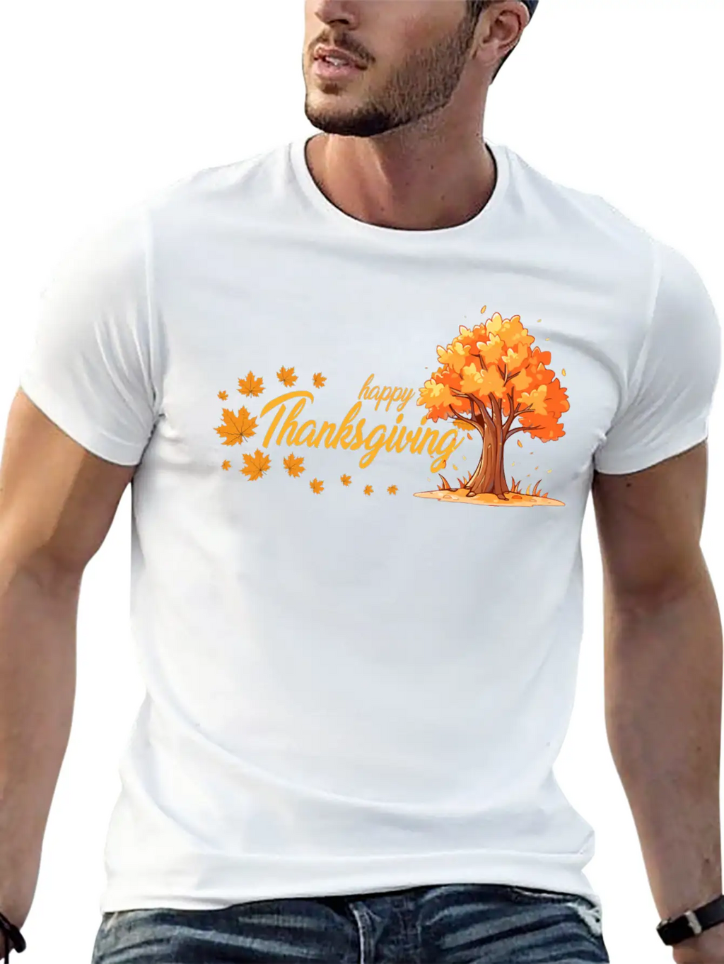 Happy Thanksgiving Unisex Casual T-Shirt – Clean Design For Daily Comfort