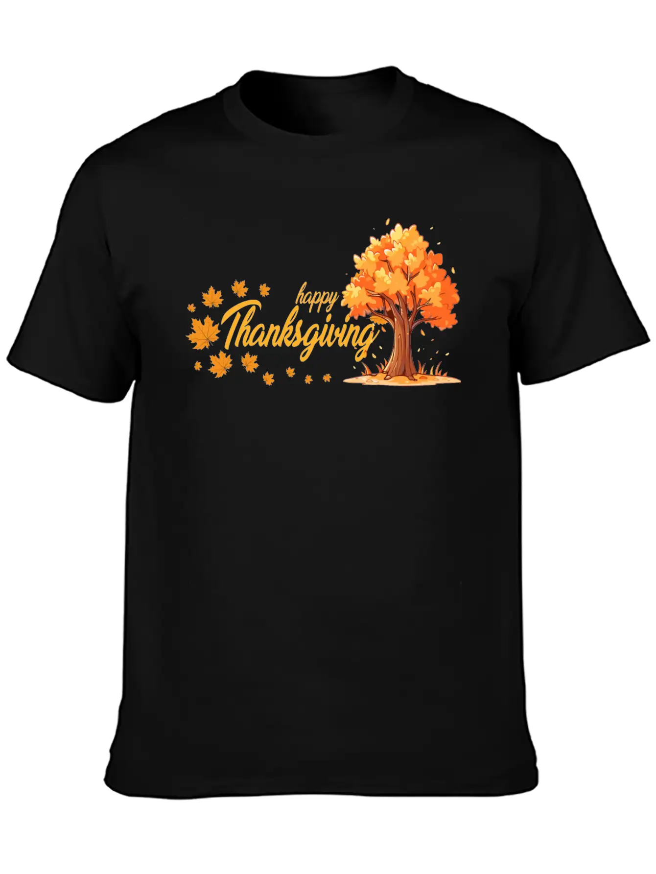 Happy Thanksgiving Unisex Casual T-Shirt – Clean Design For Daily Comfort