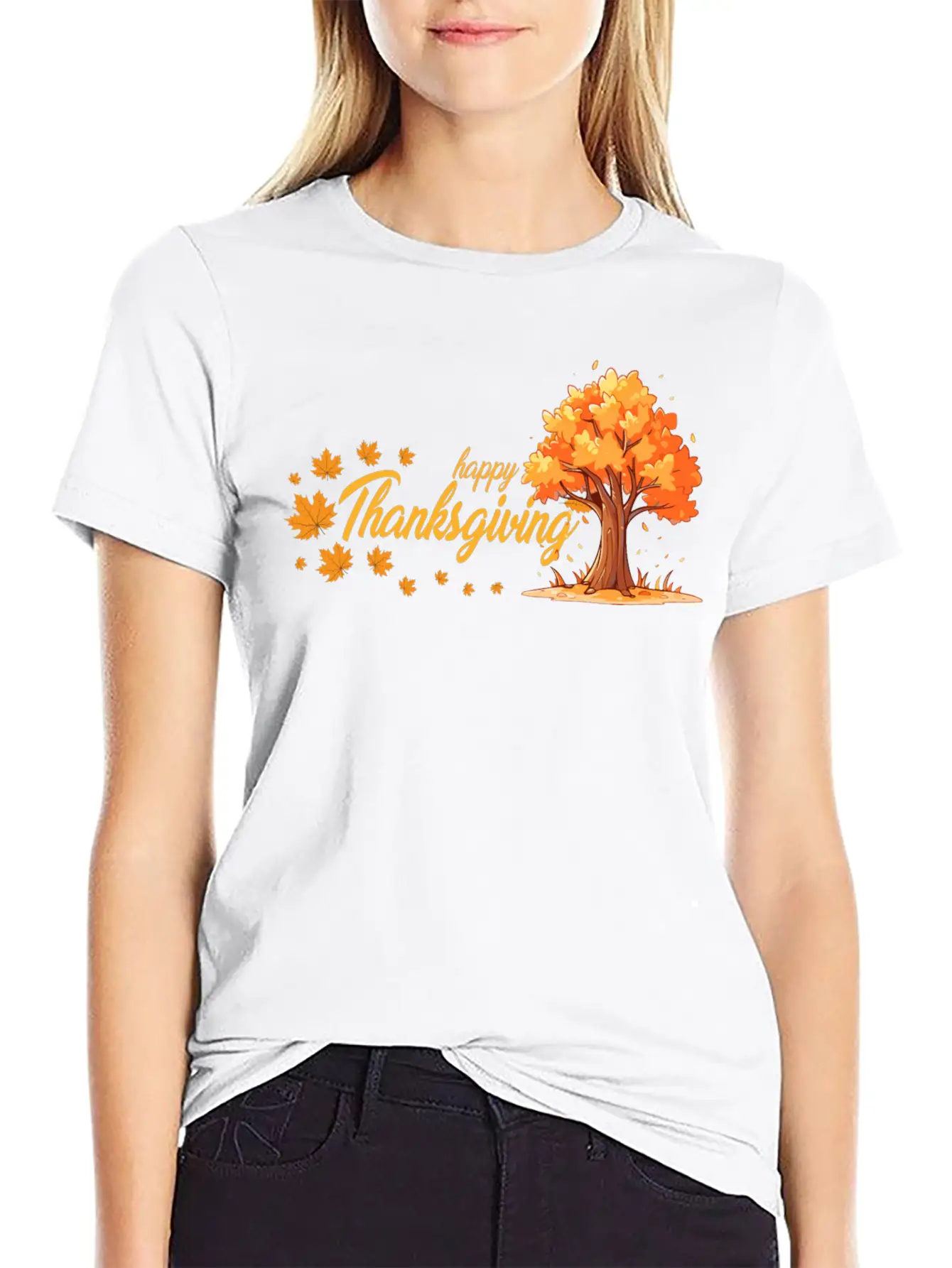 Happy Thanksgiving Unisex Casual T-Shirt – Clean Design For Daily Comfort