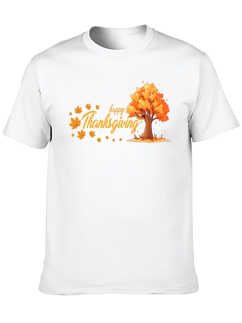 Happy Thanksgiving Unisex Casual T-Shirt – Clean Design For Daily Comfort