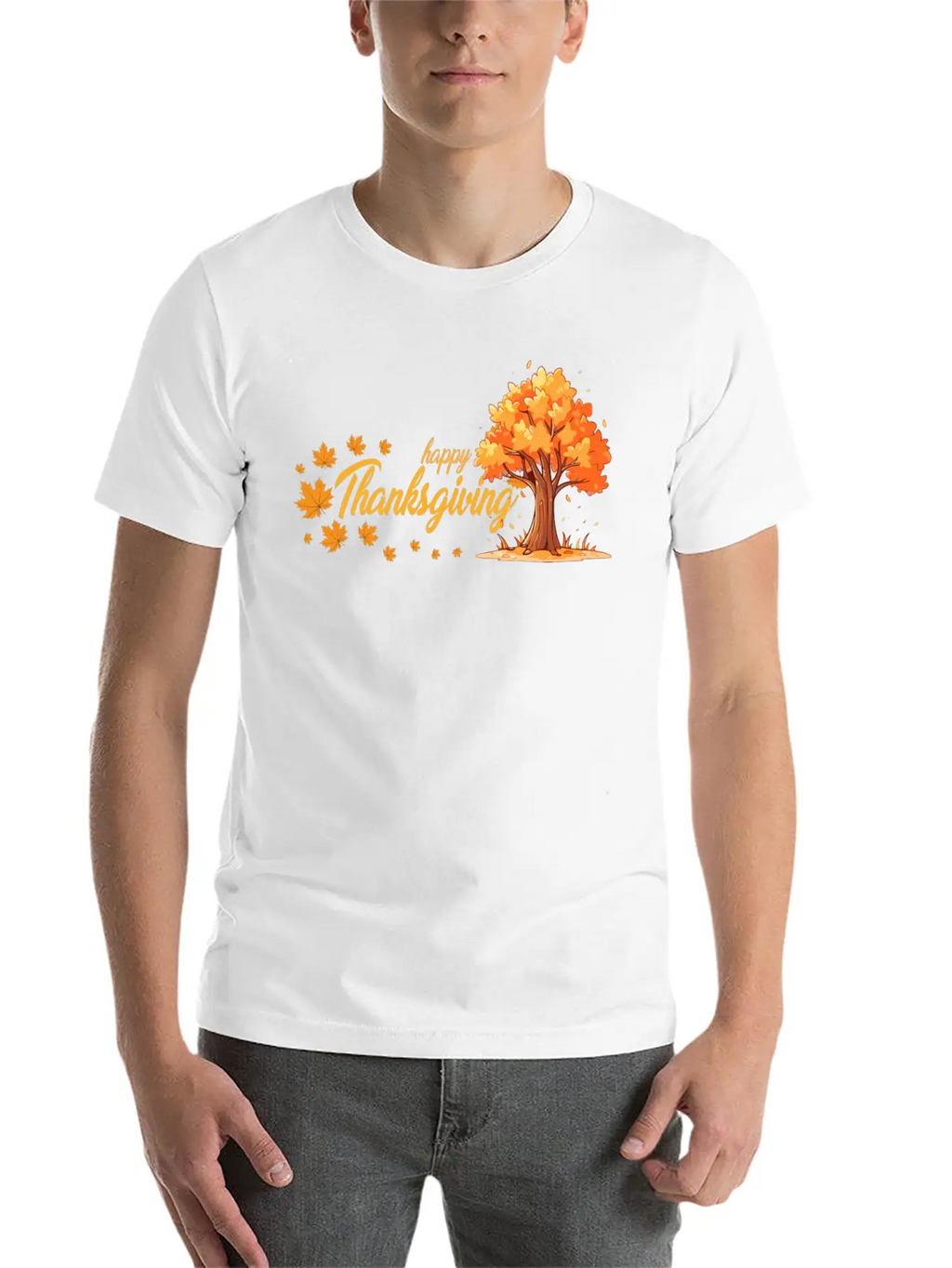 Happy Thanksgiving Unisex Casual T-Shirt – Clean Design For Daily Comfort